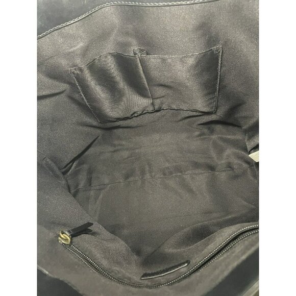 Frye and Co. Core Satchel Large Tote Black Faux Leather Bag - Picture 8 of 16